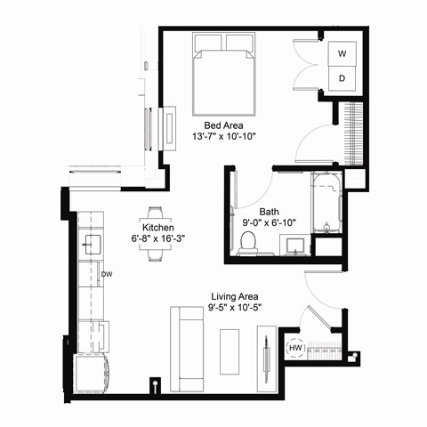 S7 ADA Floor Plan at The Jones Tower at the Collective, Pennsylvania